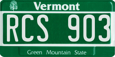 VT license plate RCS903
