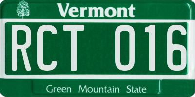 VT license plate RCT016