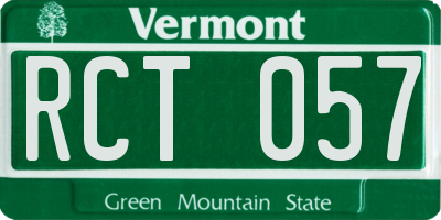 VT license plate RCT057