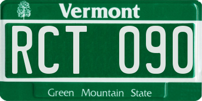 VT license plate RCT090