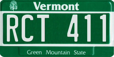 VT license plate RCT411