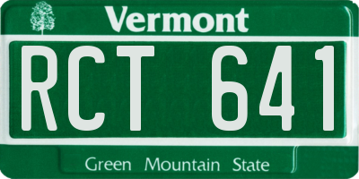 VT license plate RCT641