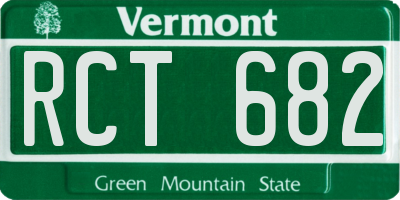 VT license plate RCT682