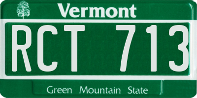 VT license plate RCT713