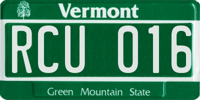 VT license plate RCU016