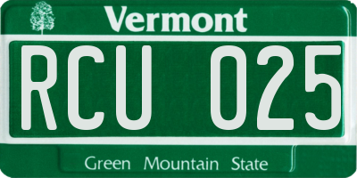 VT license plate RCU025