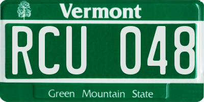 VT license plate RCU048