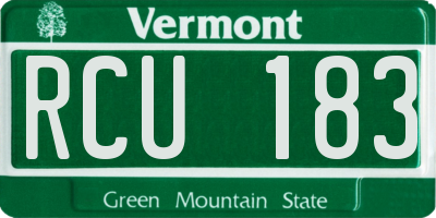 VT license plate RCU183