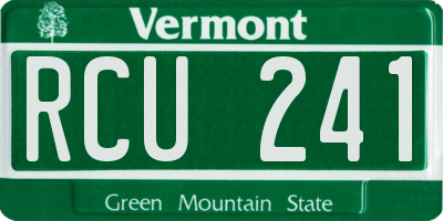 VT license plate RCU241