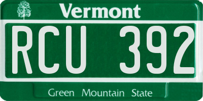 VT license plate RCU392