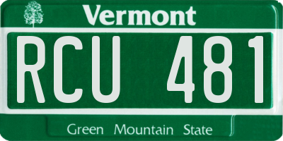 VT license plate RCU481