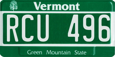 VT license plate RCU496