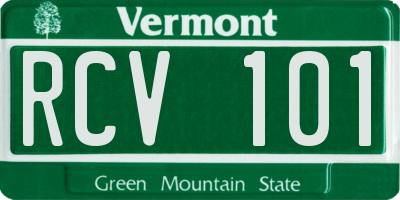 VT license plate RCV101