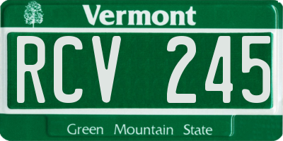 VT license plate RCV245