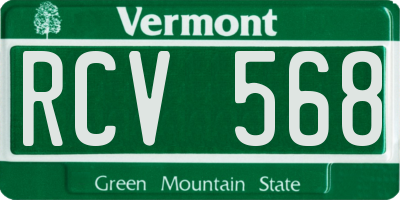 VT license plate RCV568