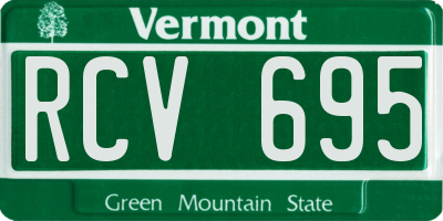 VT license plate RCV695