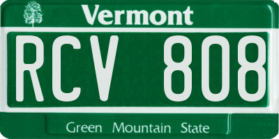 VT license plate RCV808