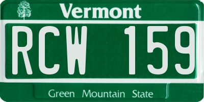 VT license plate RCW159