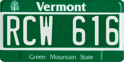 VT license plate RCW616