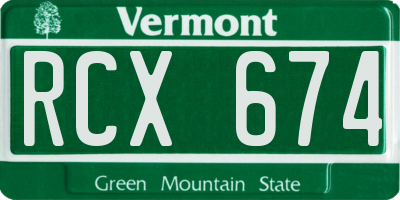 VT license plate RCX674