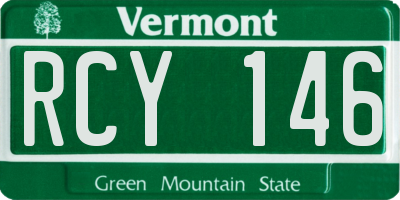 VT license plate RCY146