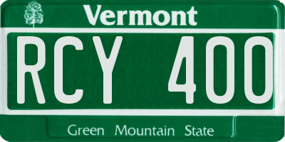 VT license plate RCY400