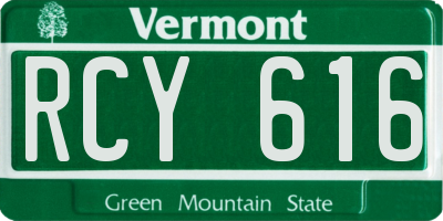 VT license plate RCY616