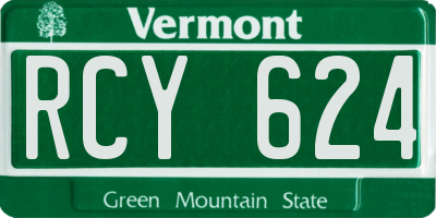 VT license plate RCY624