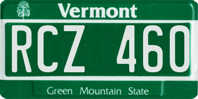 VT license plate RCZ460