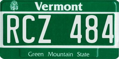 VT license plate RCZ484