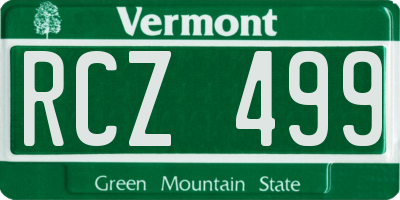 VT license plate RCZ499