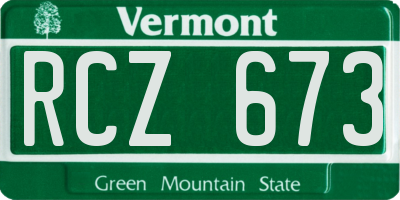 VT license plate RCZ673