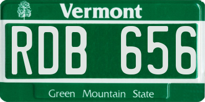VT license plate RDB656