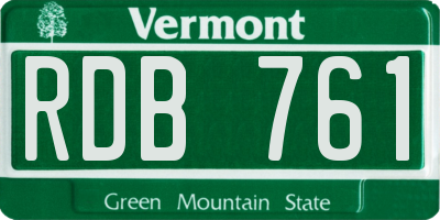 VT license plate RDB761