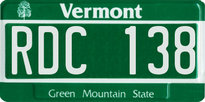 VT license plate RDC138