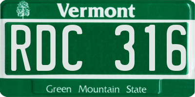 VT license plate RDC316