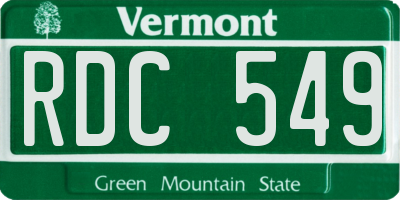 VT license plate RDC549