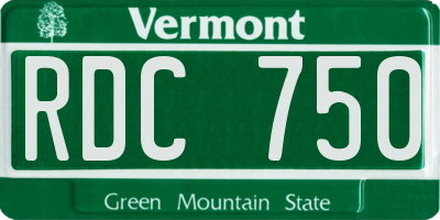 VT license plate RDC750