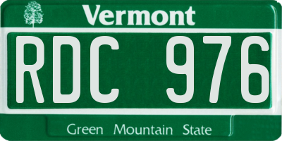 VT license plate RDC976