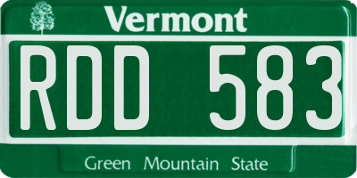 VT license plate RDD583