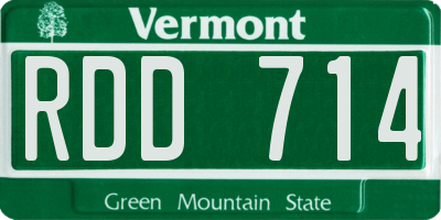 VT license plate RDD714