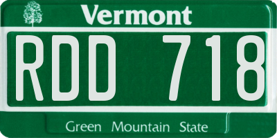 VT license plate RDD718