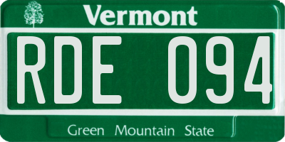 VT license plate RDE094