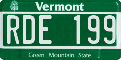 VT license plate RDE199