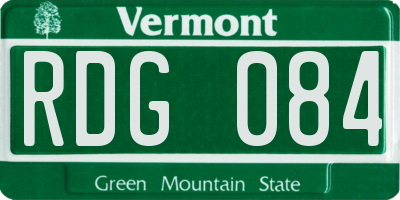 VT license plate RDG084