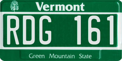 VT license plate RDG161