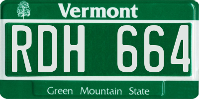 VT license plate RDH664