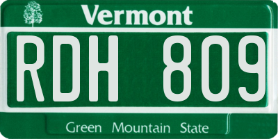 VT license plate RDH809