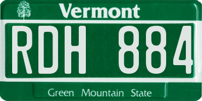 VT license plate RDH884