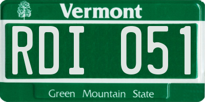 VT license plate RDI051